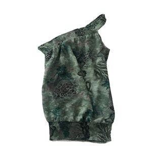 Guess One Shoulder Jungle Print Top